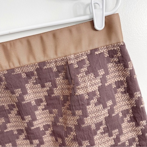 Ann Taylor LOFT Mauve Pink Houndstooth Print Straight Pencil Skirt - Size 8 - Picture 2 of 7